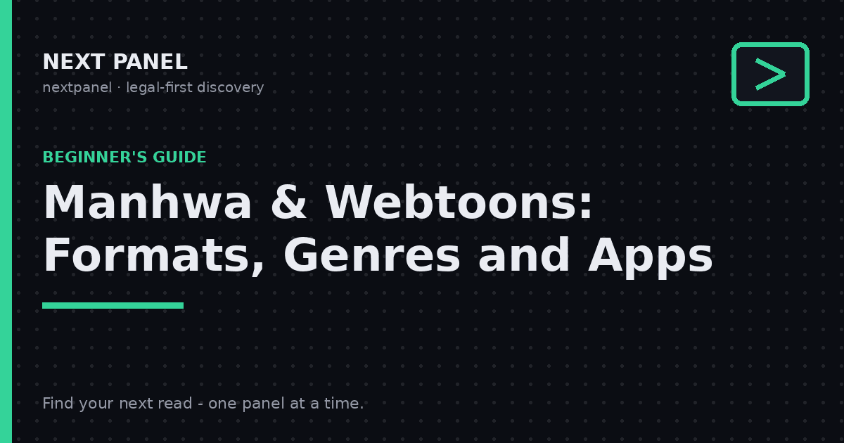 Next Panel cover card: beginner's guide to manhwa and webtoons